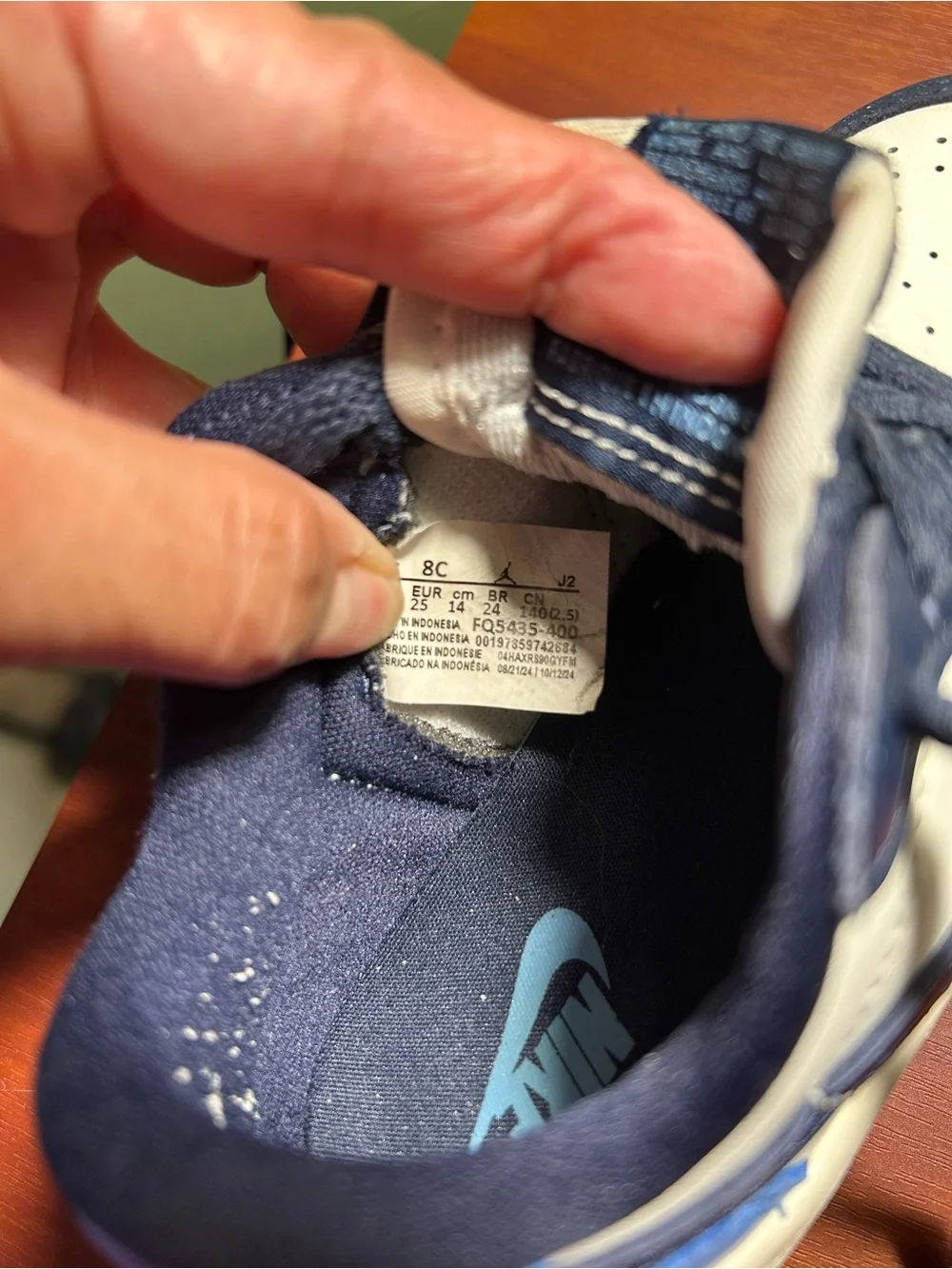 Nike Kids High-Top Sneakers in Navy and Cream